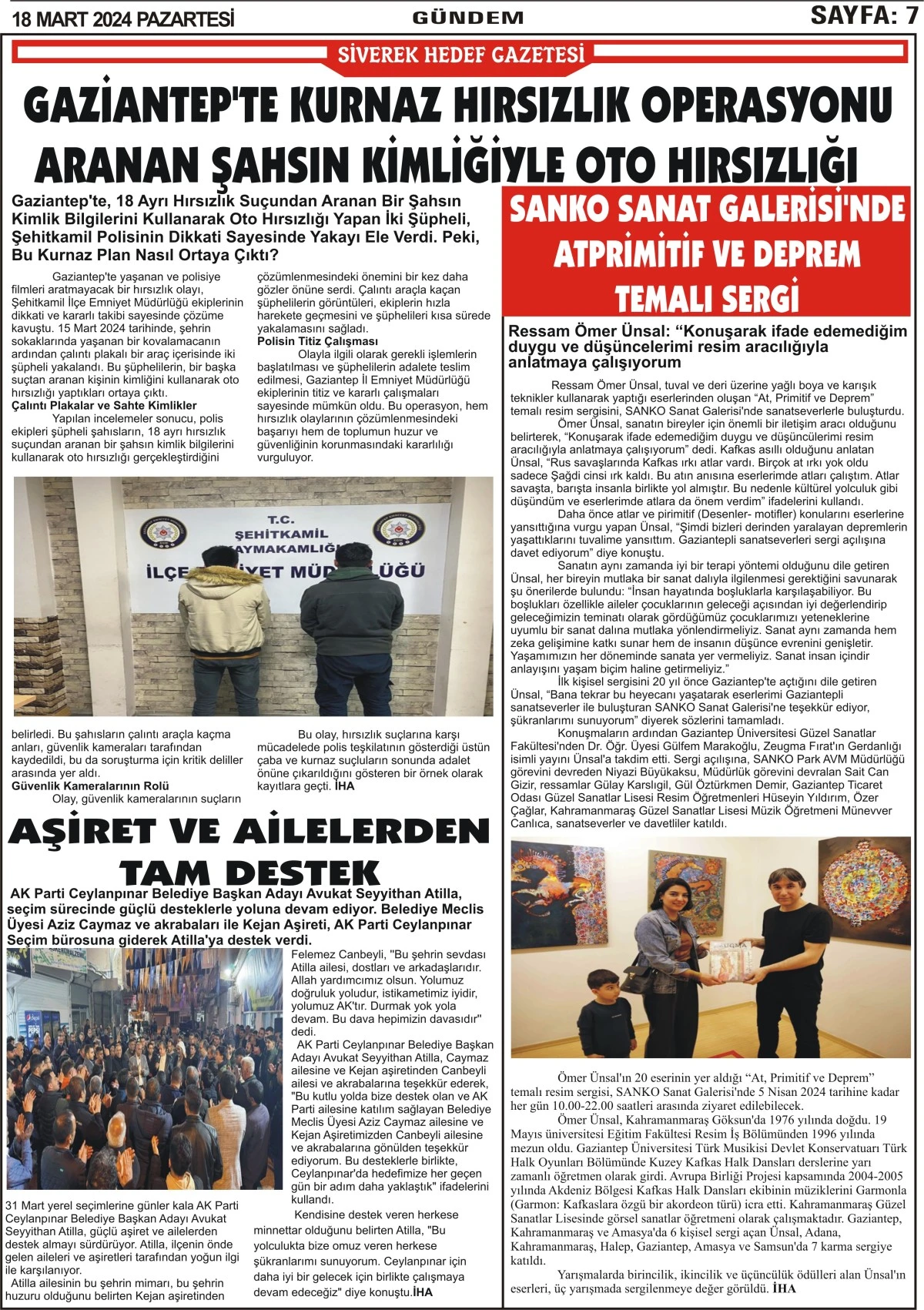 18.03.2024 Tarihli Gazetemiz