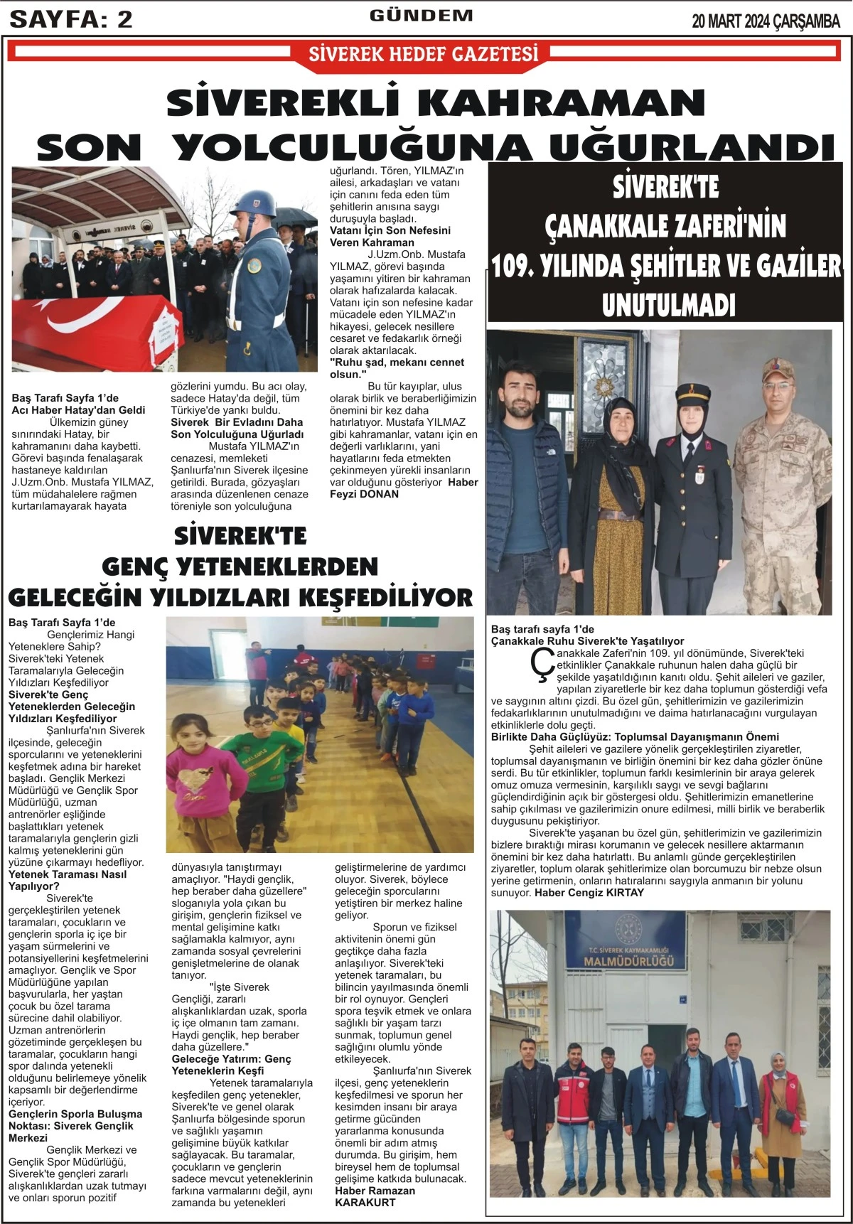 20.03.2024 Tarihli Gazetemiz