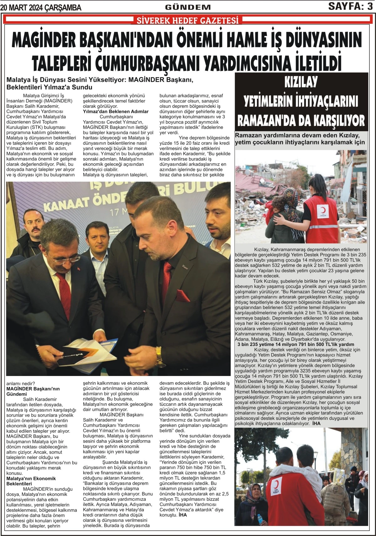 20.03.2024 Tarihli Gazetemiz