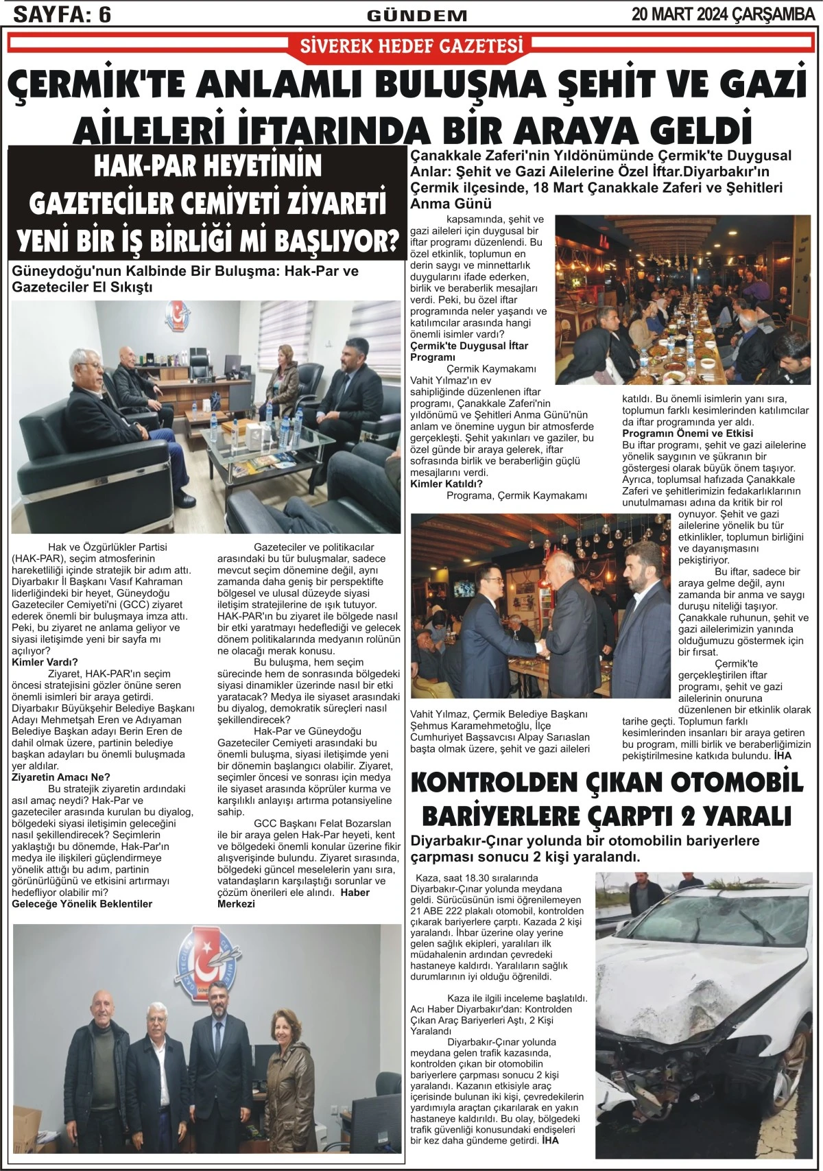 20.03.2024 Tarihli Gazetemiz