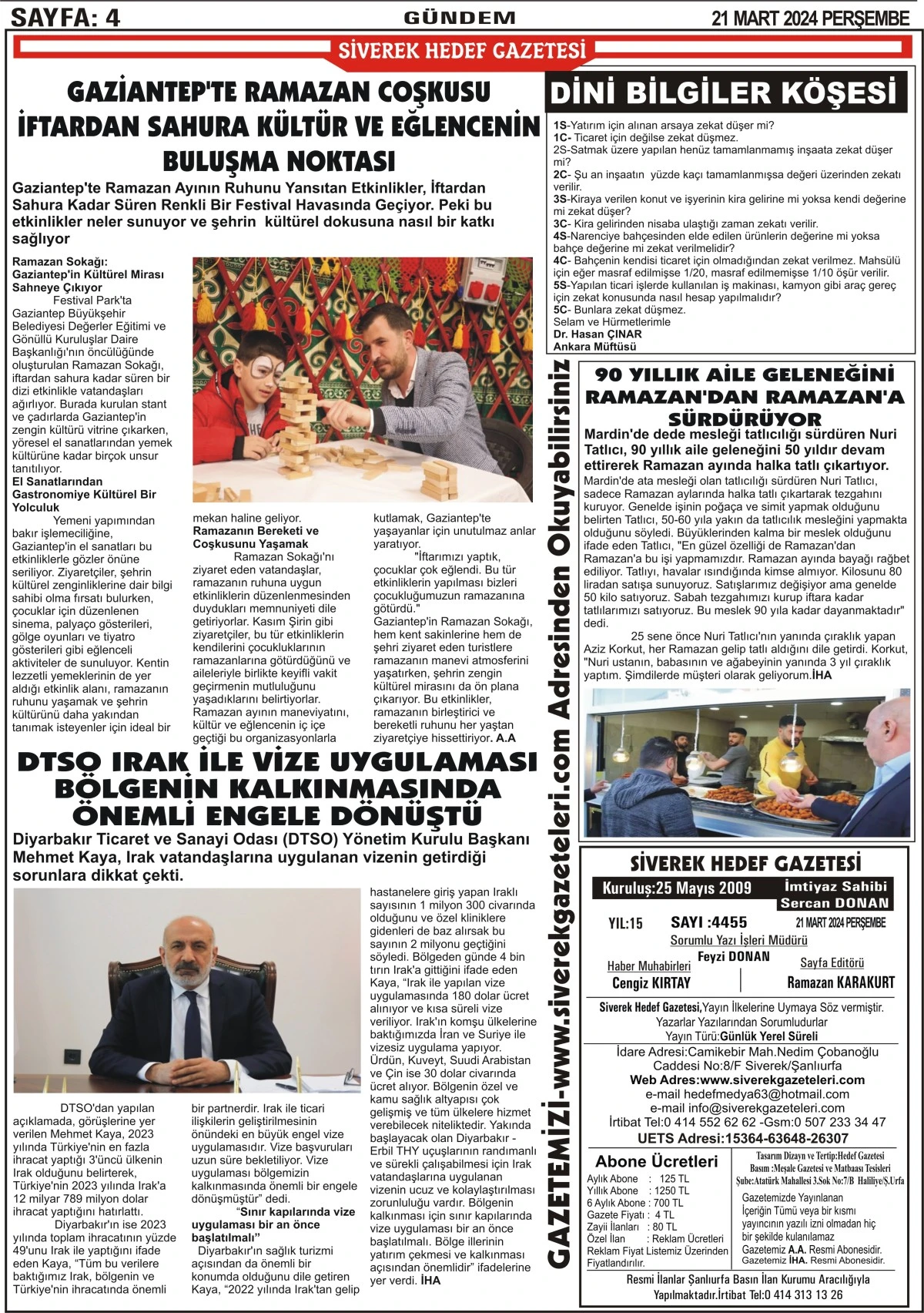 21.03.2024 Tarihli Gazetemiz