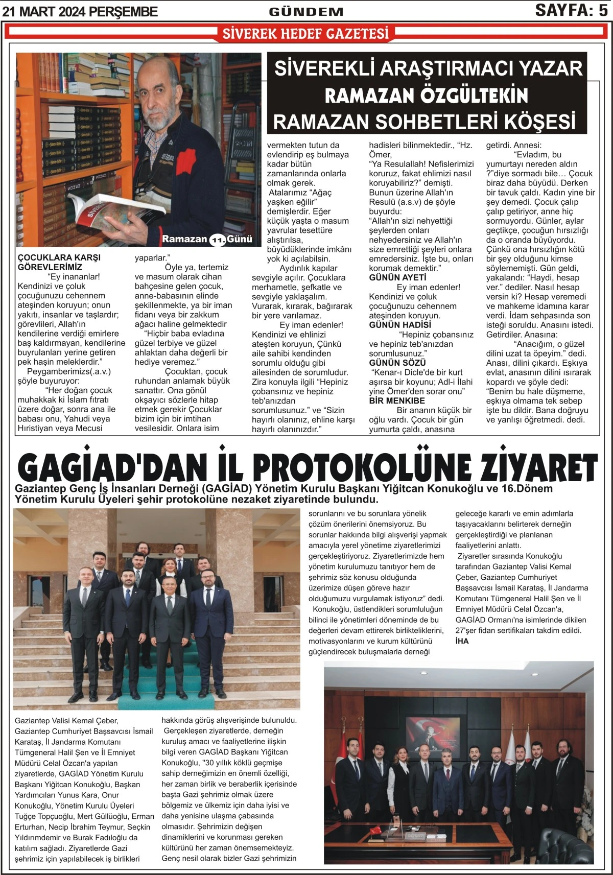 21.03.2024 Tarihli Gazetemiz