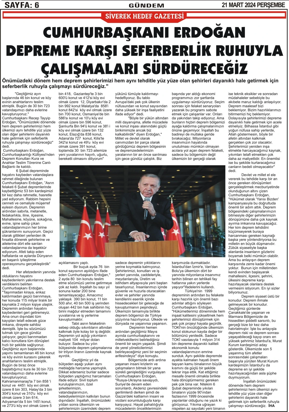 21.03.2024 Tarihli Gazetemiz