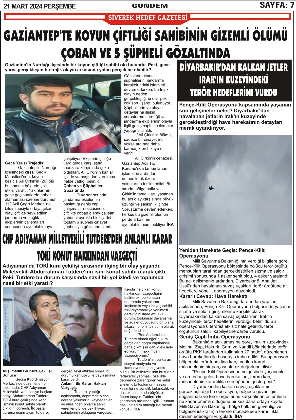 21.03.2024 Tarihli Gazetemiz