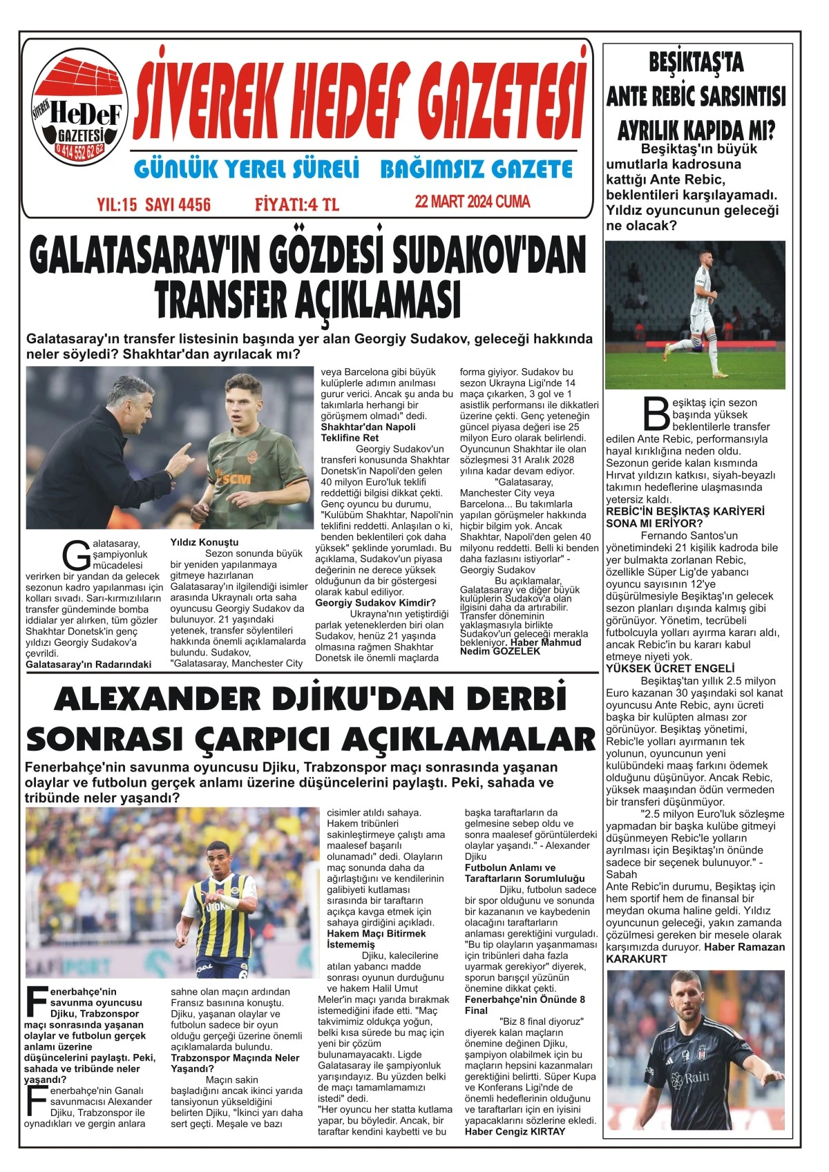 22.03.2024 Tarihli Gazetemiz