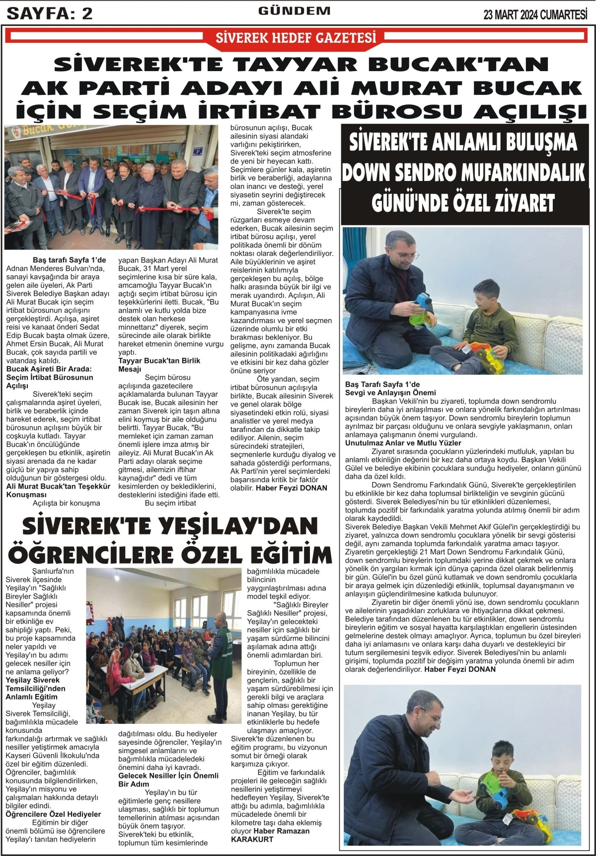 23.03.2024 Tarihli Gazetemiz