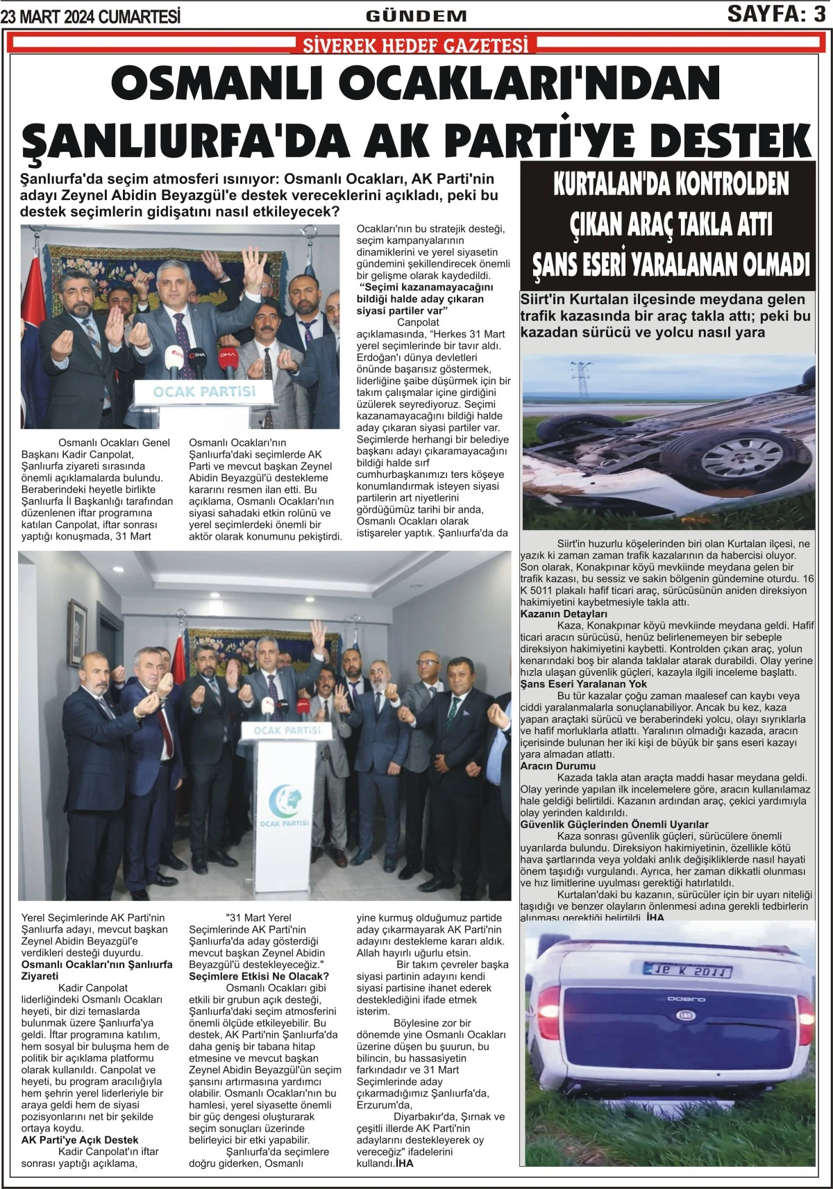 23.03.2024 Tarihli Gazetemiz