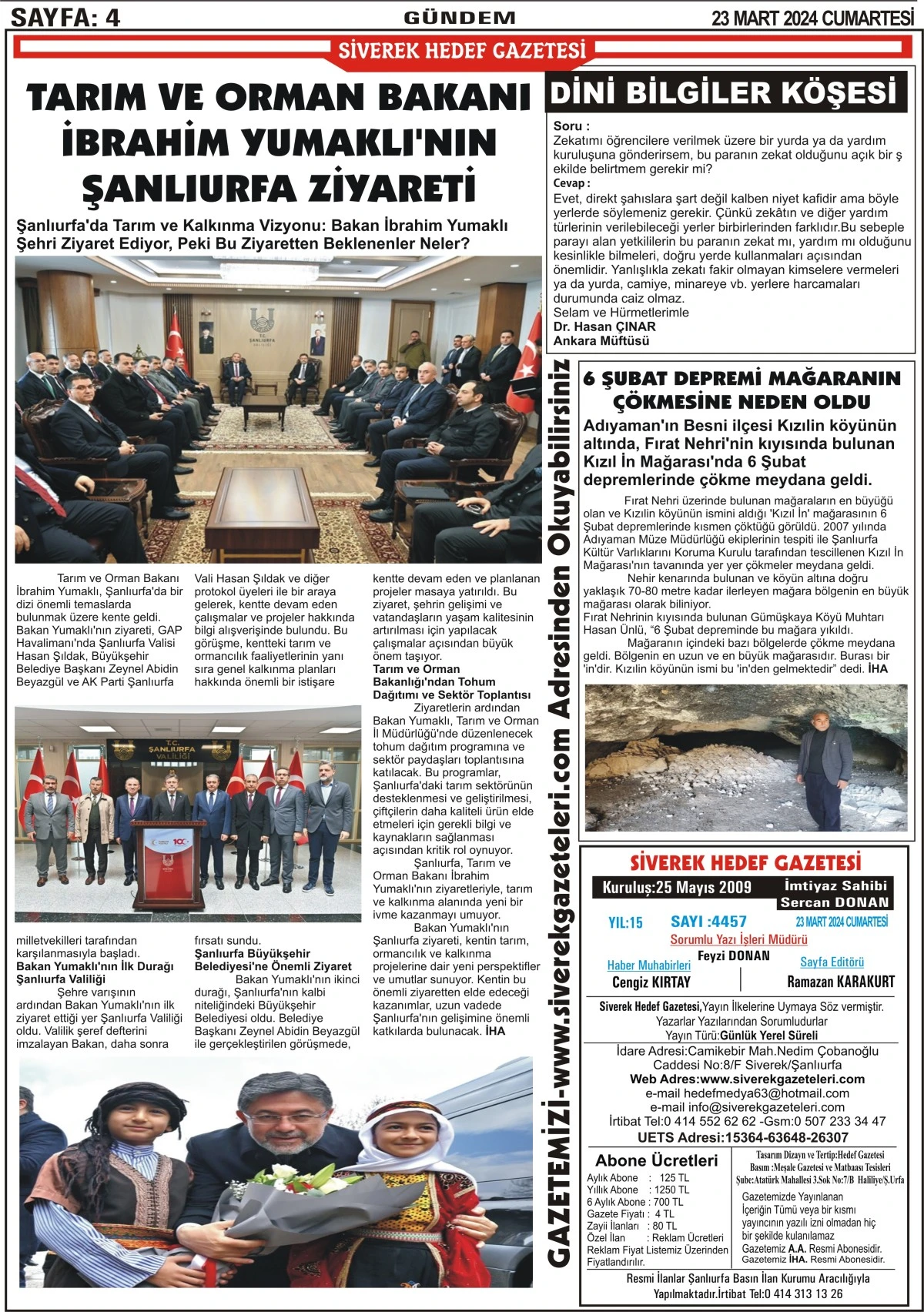 23.03.2024 Tarihli Gazetemiz