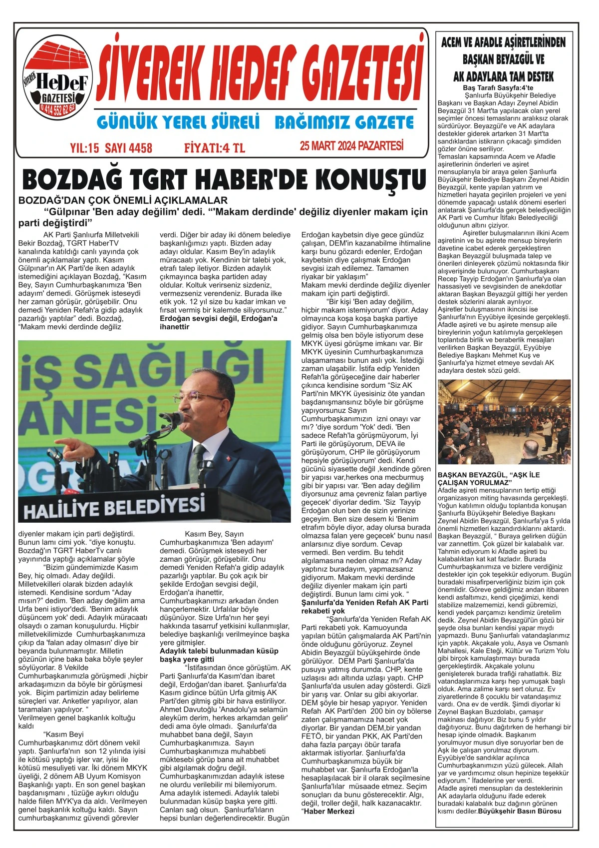 25.03.2024  Tarihli Gazetemiz