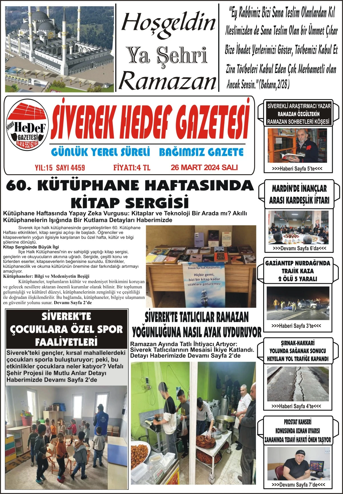 26.03.2024 Tarihli Gazetemiz