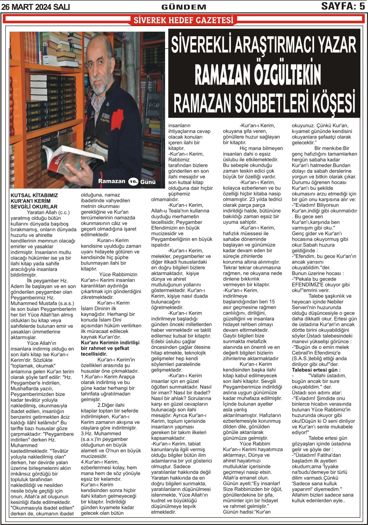 26.03.2024 Tarihli Gazetemiz