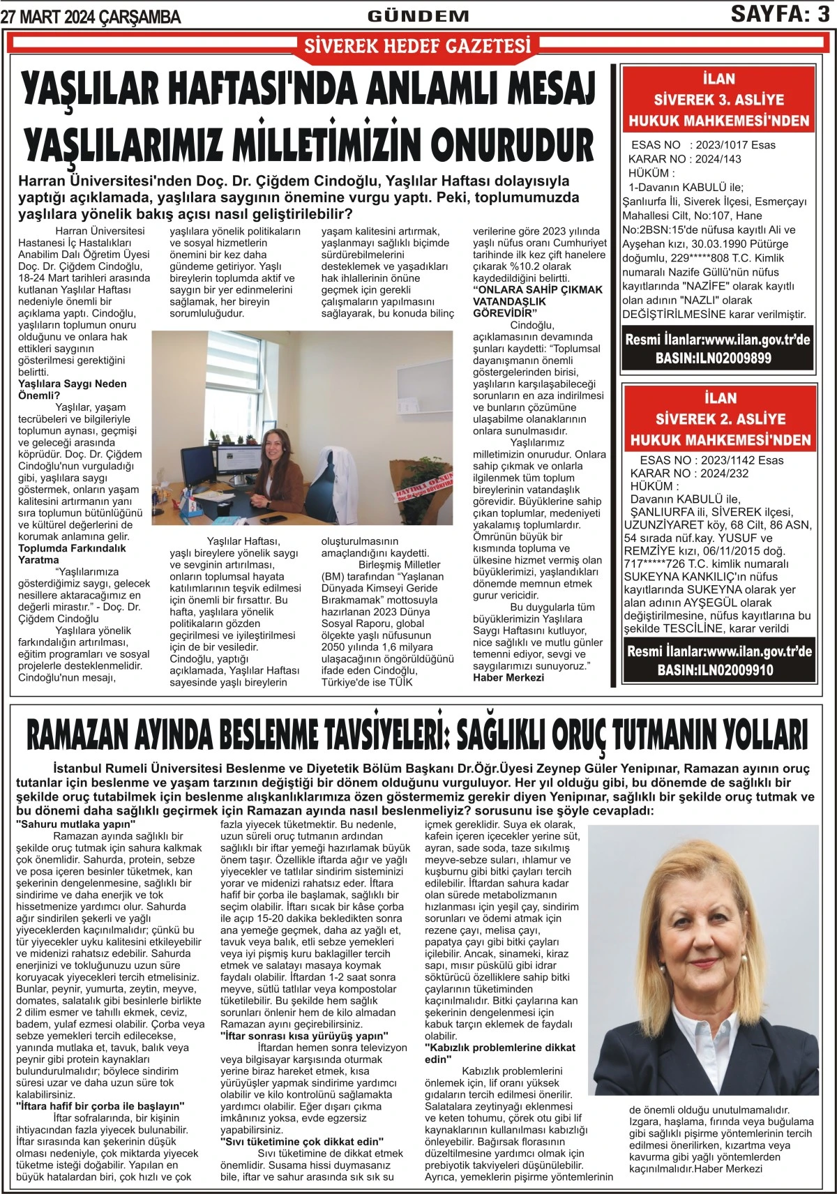 27.03.2024 Tarihli Gazetemiz