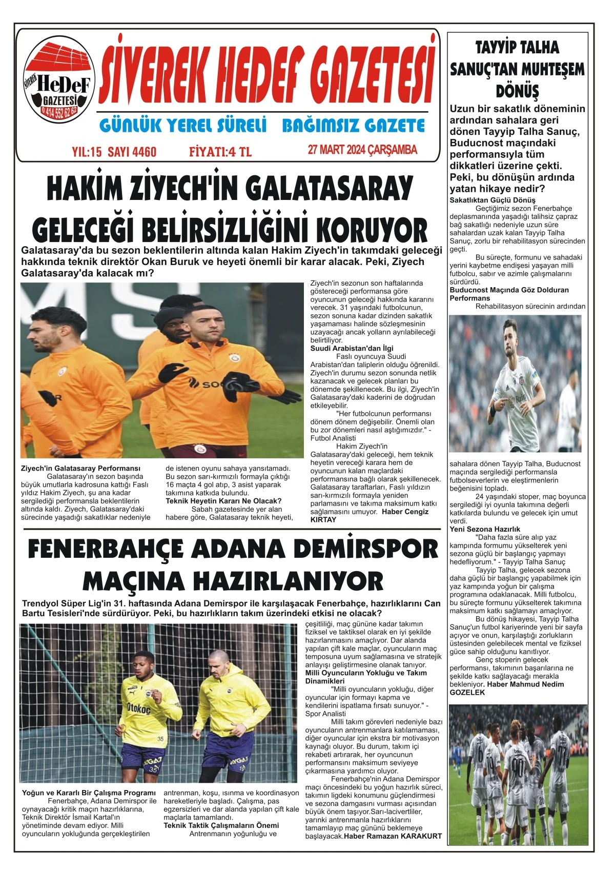 27.03.2024 Tarihli Gazetemiz