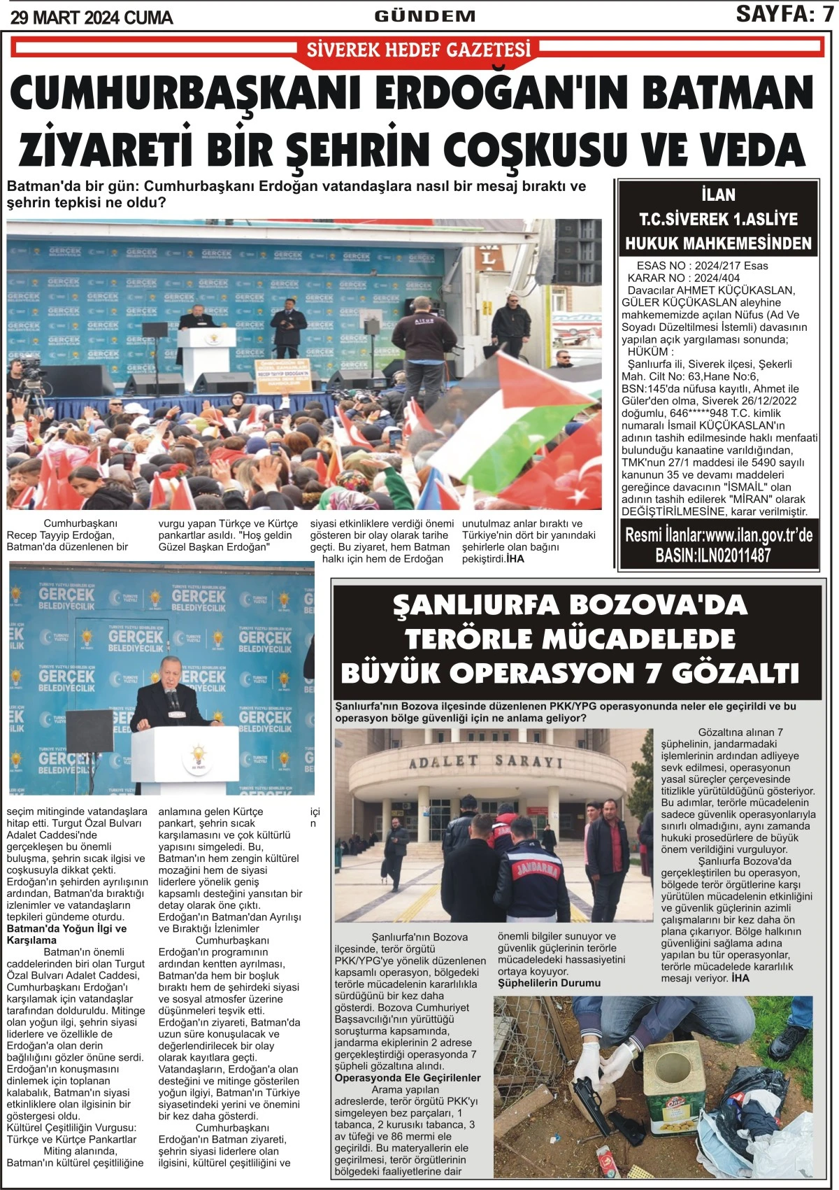 29.03.2024 Tarihli Gazetemiz