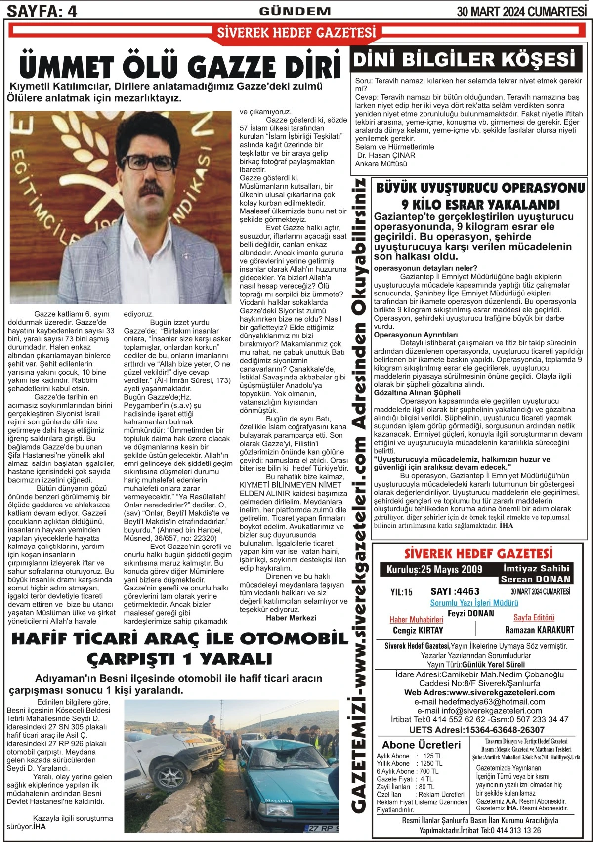 30.03.2024 Tarihli Gazetemiz