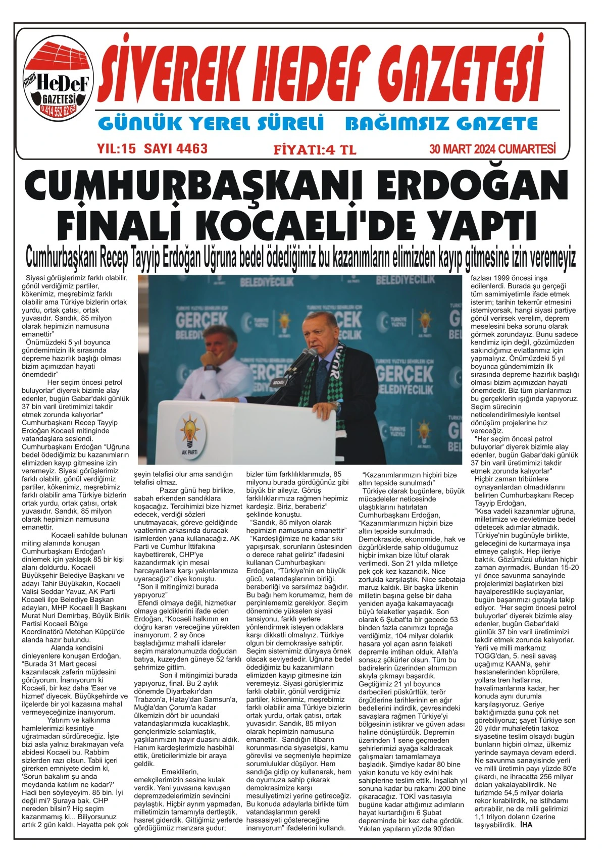 30.03.2024 Tarihli Gazetemiz