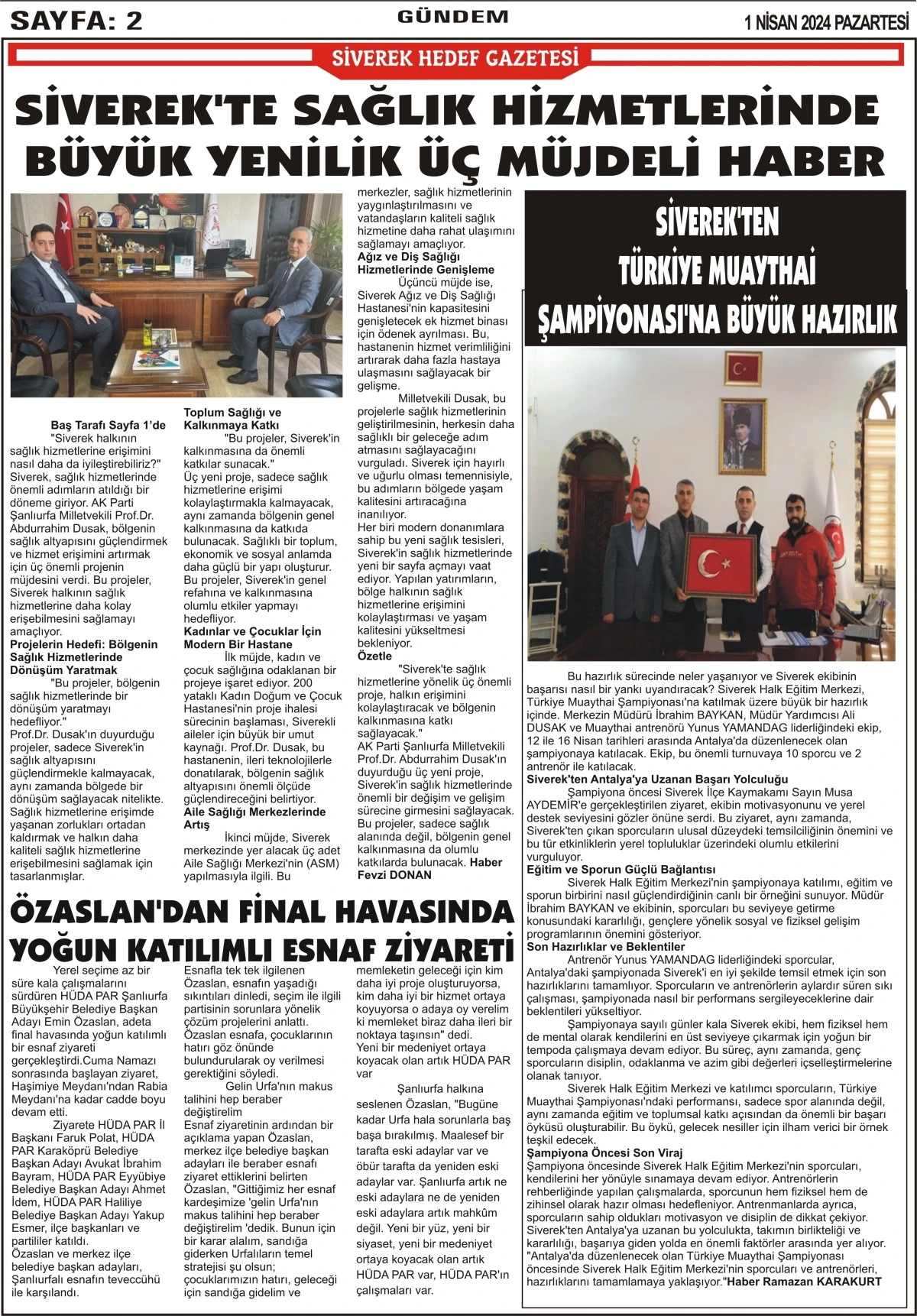 01.04.2024 Tarihli Gazetemiz