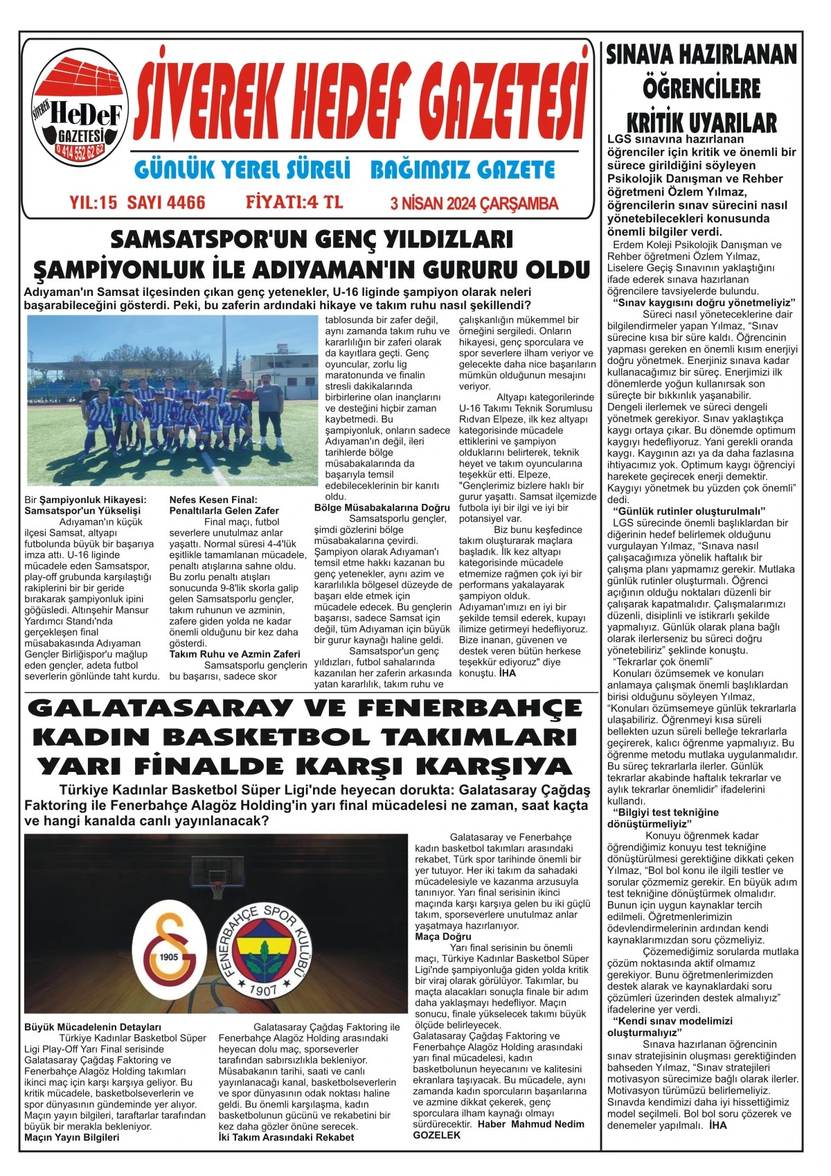 03.04.2024 Tarihli Gazetemiz