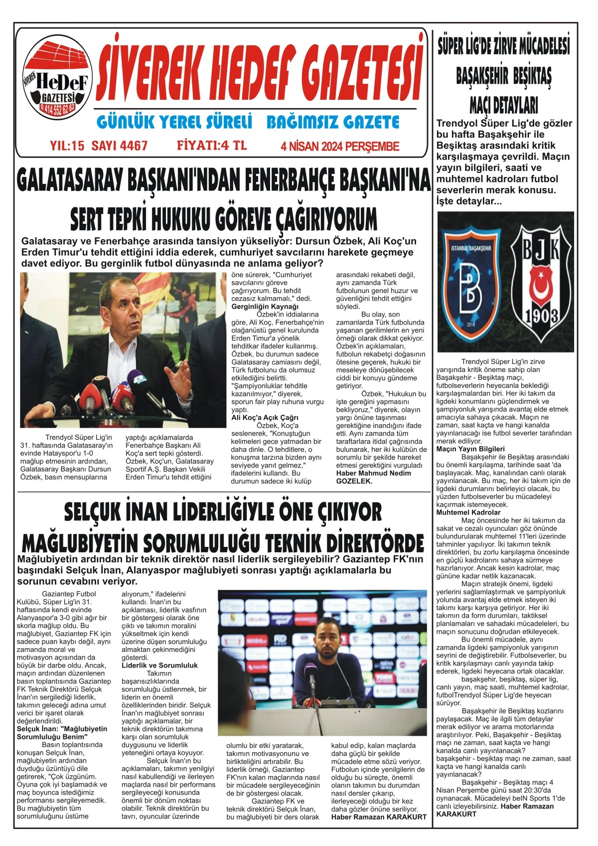 04.04.2024 Tarihli  Gazetemiz