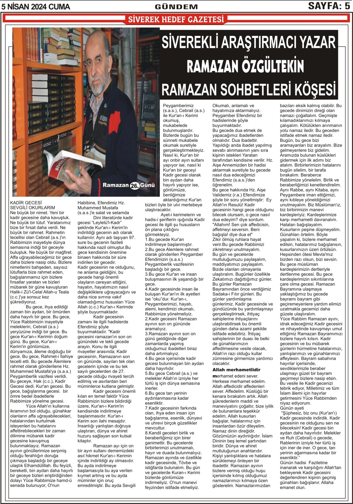 05.04.2024 Tarihli Gazetemiz