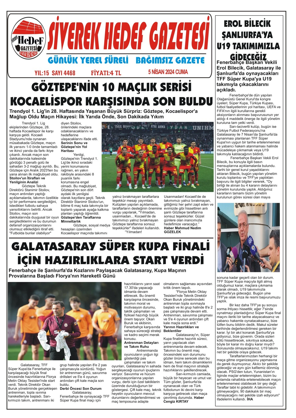 05.04.2024 Tarihli Gazetemiz