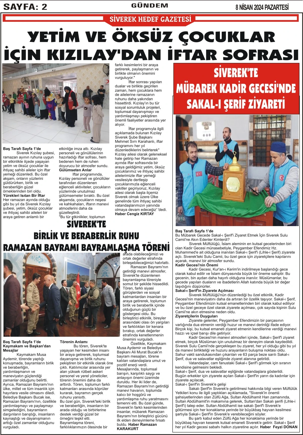 8.04.2024 Tarihli Gazetemiz