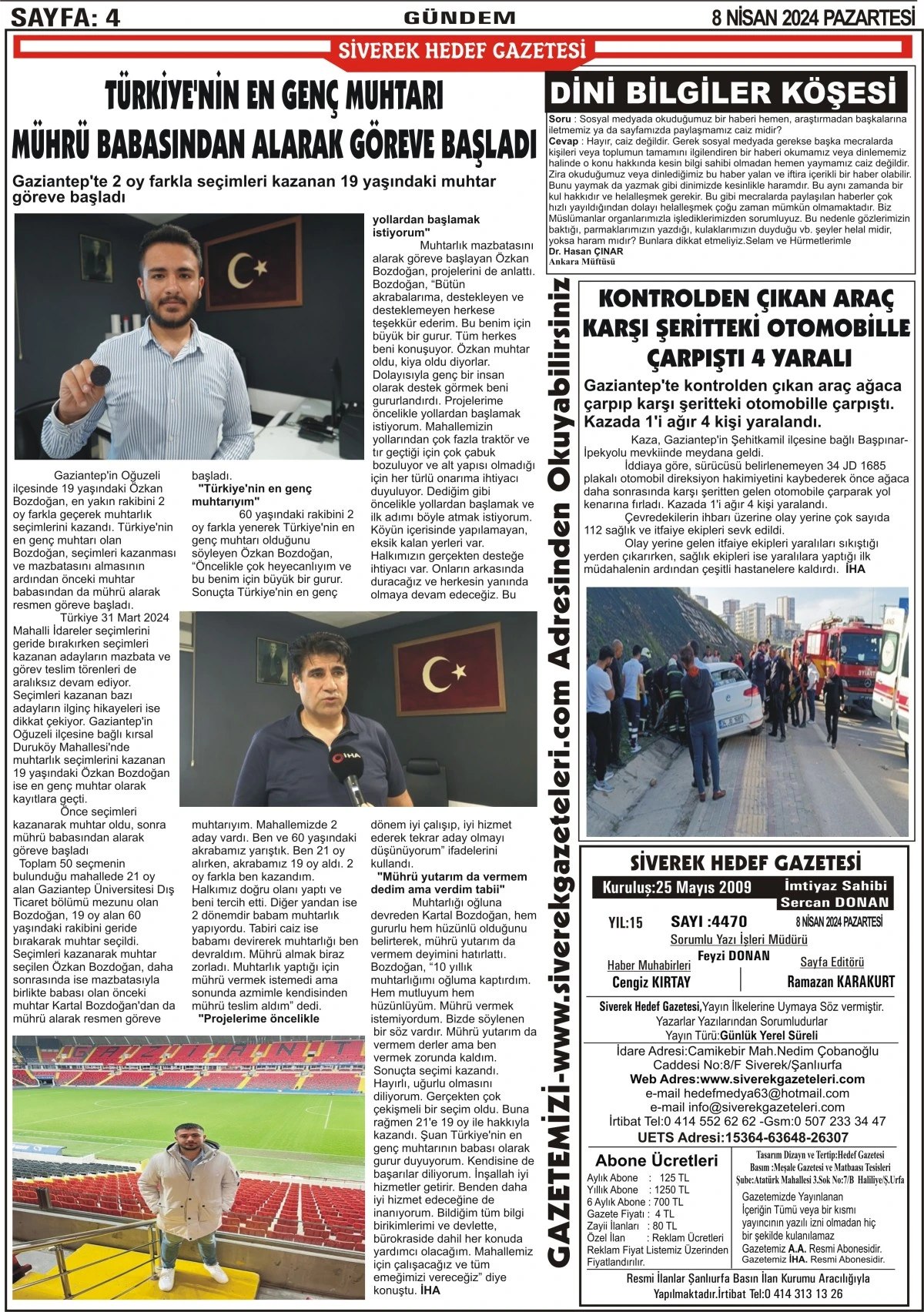 8.04.2024 Tarihli Gazetemiz