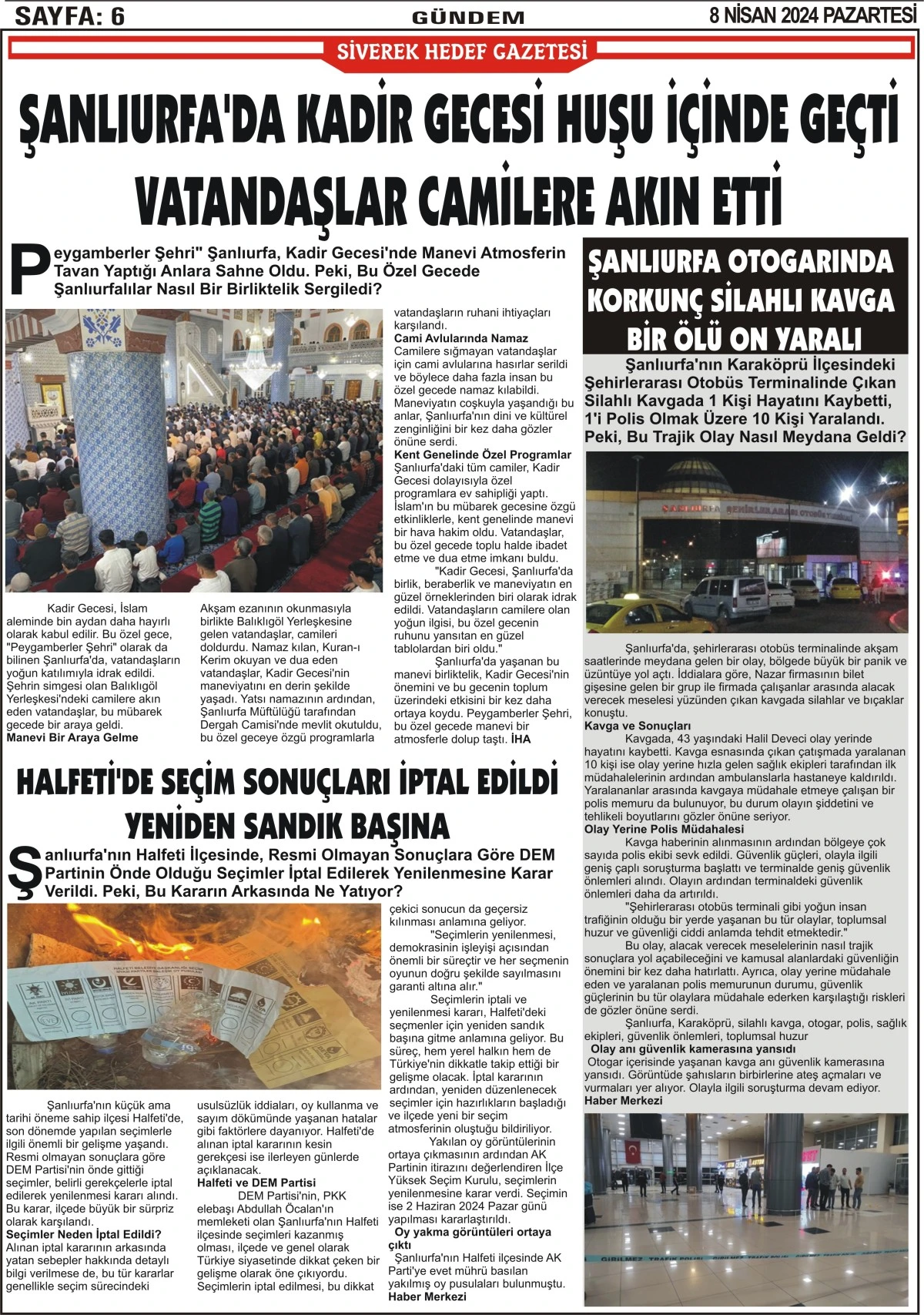 8.04.2024 Tarihli Gazetemiz