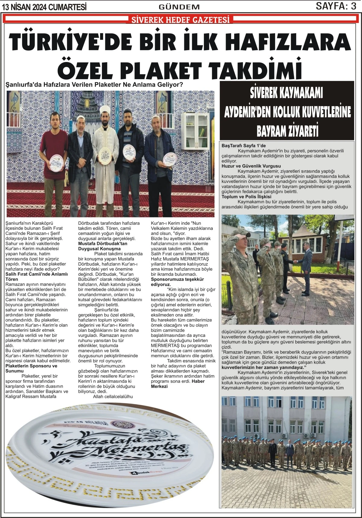 13.04.2024 Tarihli Gazetemiz