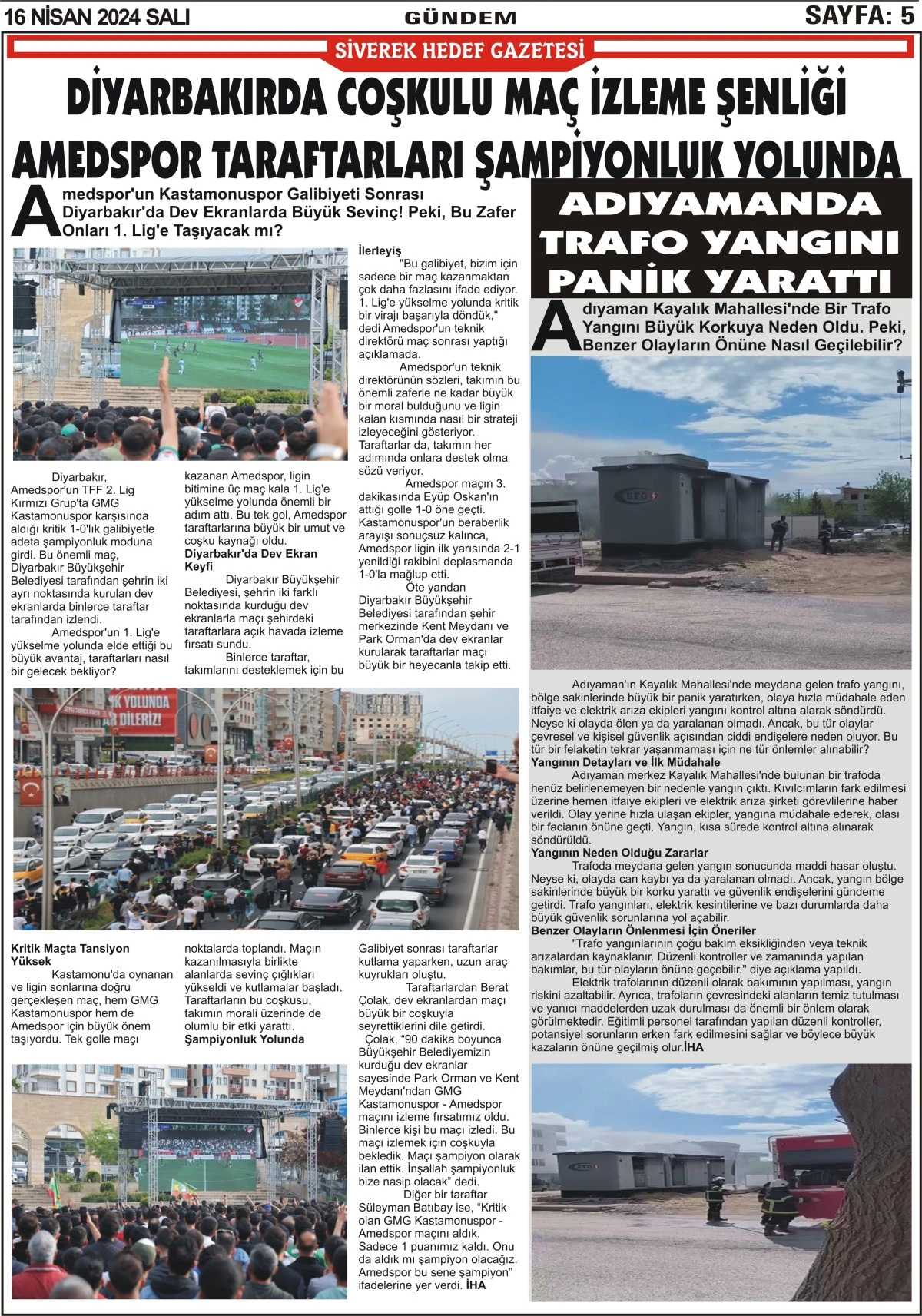 16.04.2024 Tarihli Gazetemiz