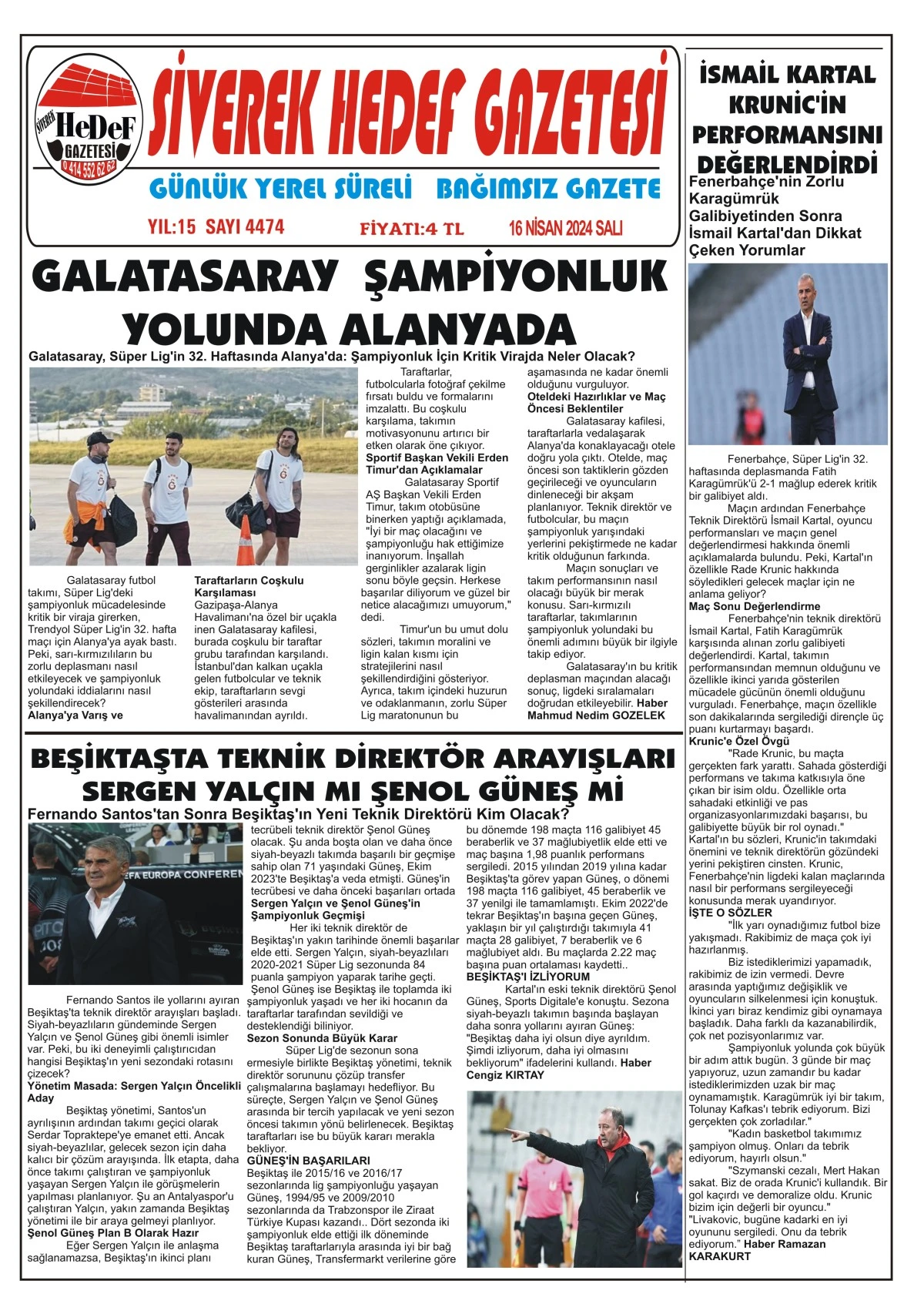 16.04.2024 Tarihli Gazetemiz