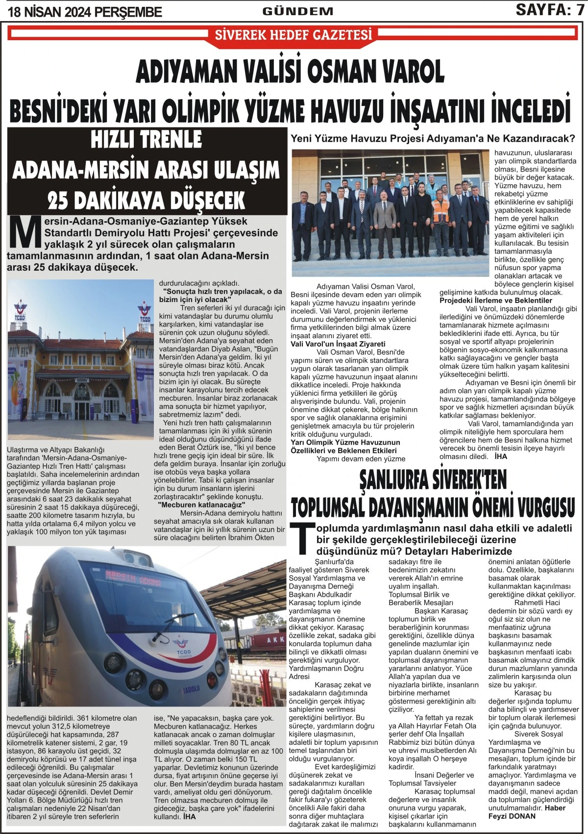 18.04.2024 Tarihli Gazetemiz