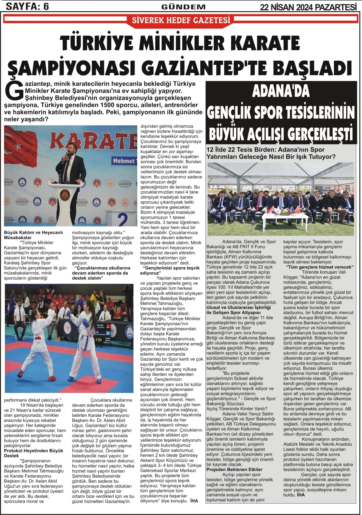 22.04.2024 Tarihli Gazetemiz