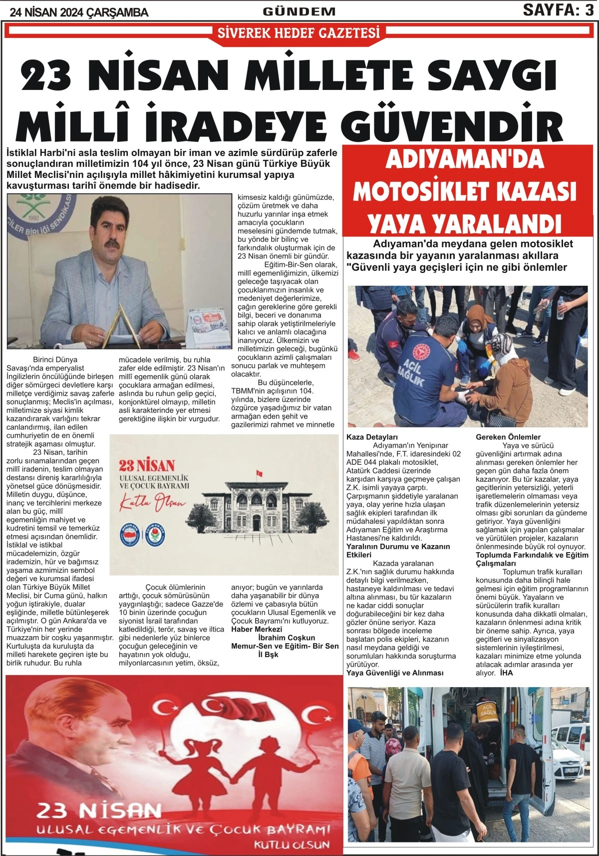 24.04.2024 Tarihli Gazetemiz