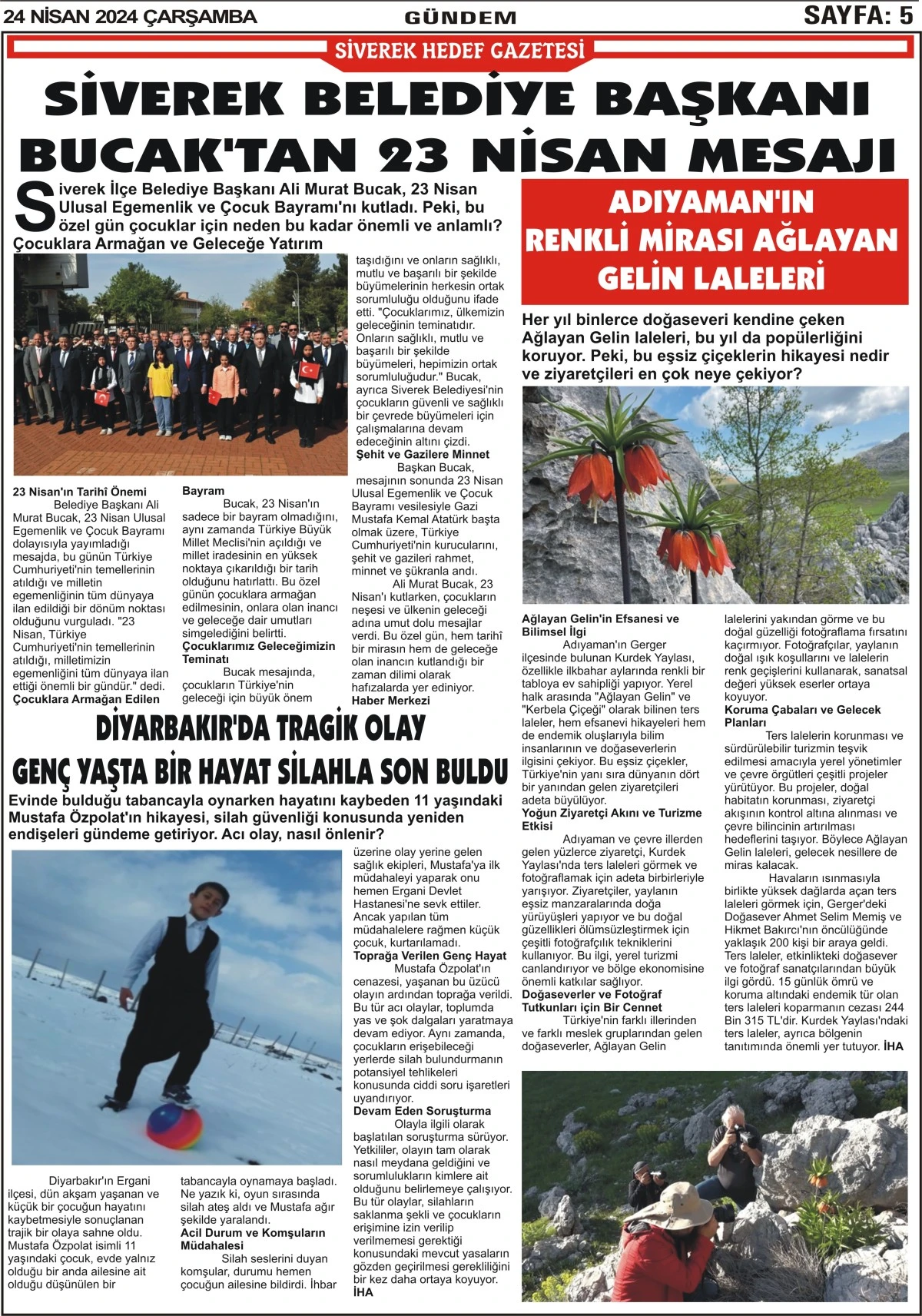 24.04.2024 Tarihli Gazetemiz