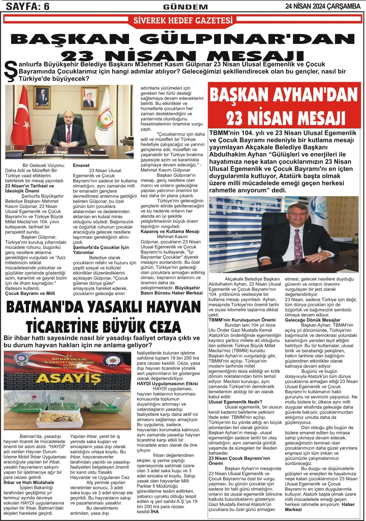 24.04.2024 Tarihli Gazetemiz