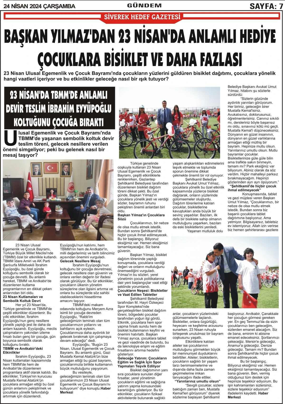 24.04.2024 Tarihli Gazetemiz