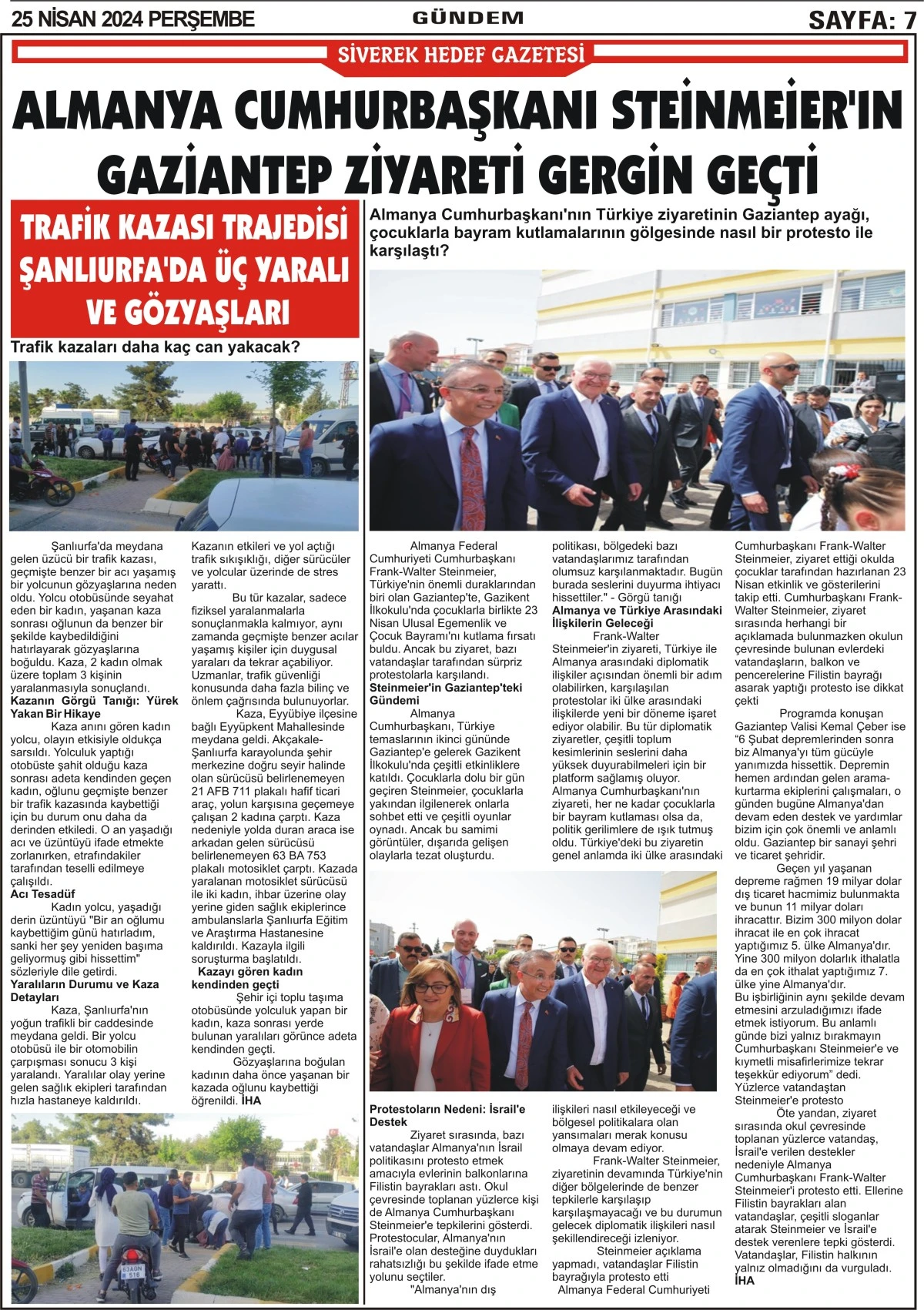 25.04.2024 Tarihli Gazetemiz 