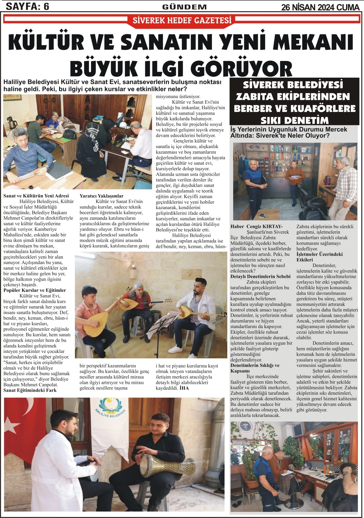 26.04.2024 Tarihli Gazetemiz