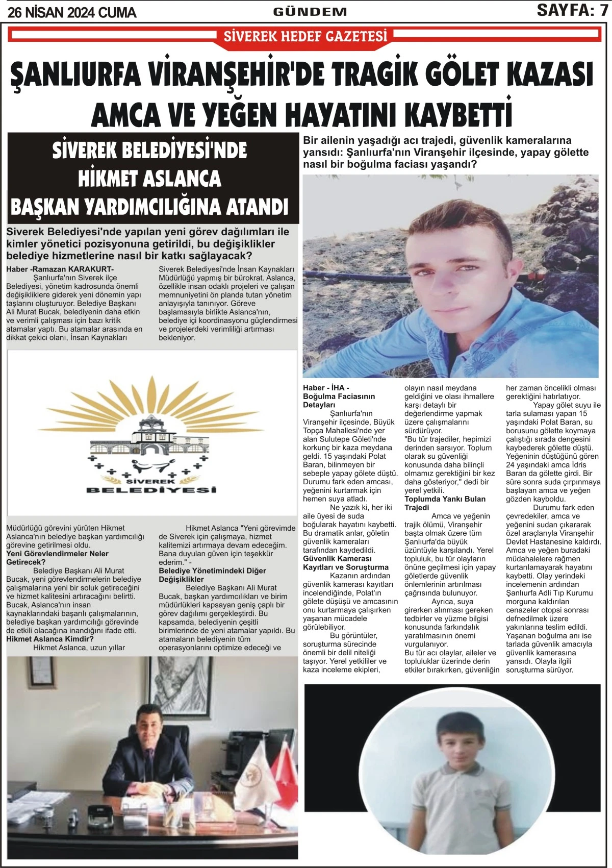 26.04.2024 Tarihli Gazetemiz