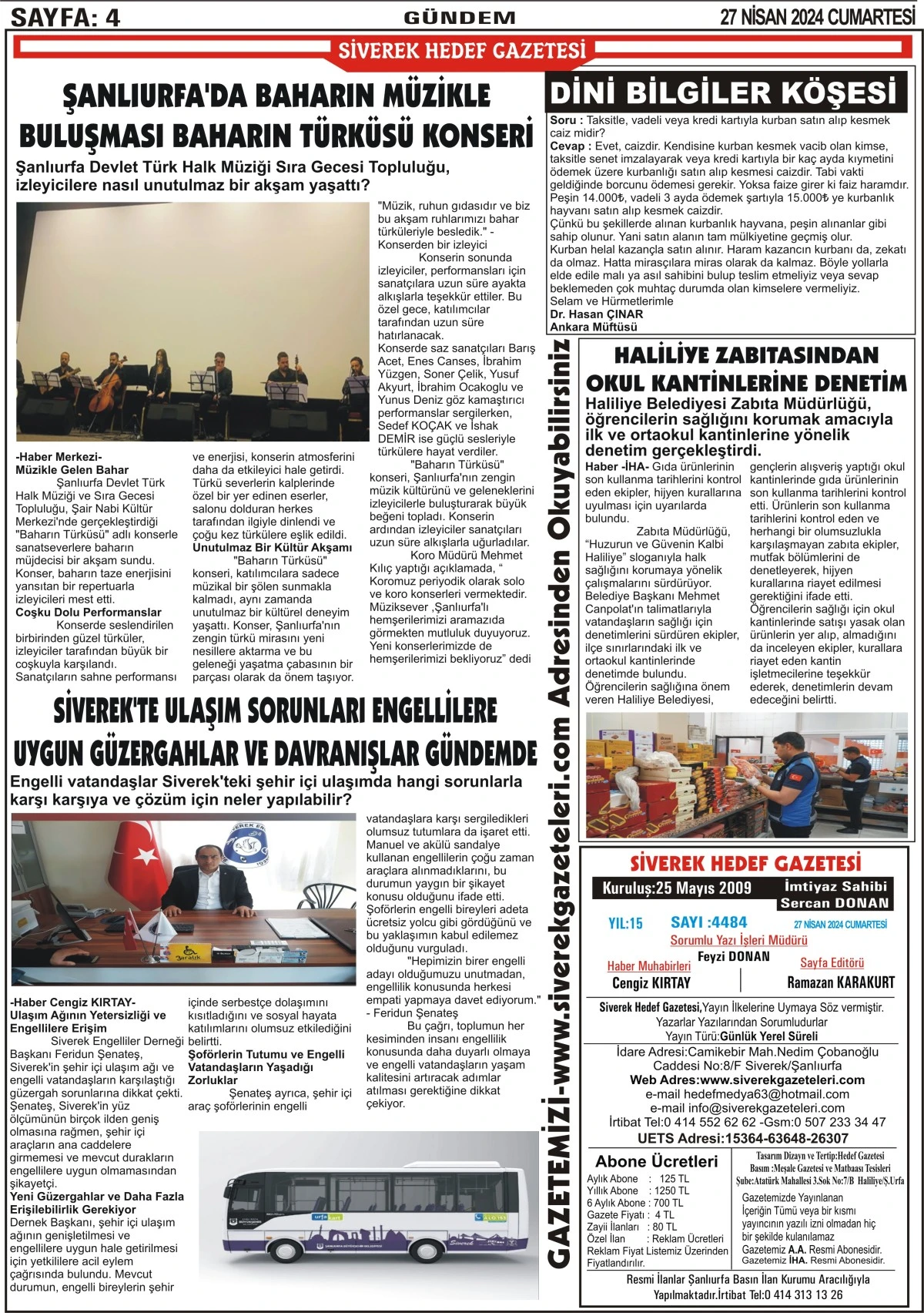 27.04.2024 Tarihli Gazetemiz