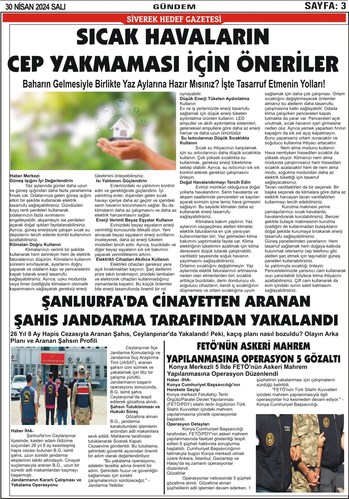 30.04.2024 Tarihli Gazetemiz