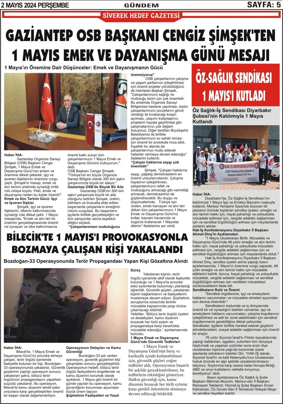 02.05.2024 Tarihli Gazetemiz