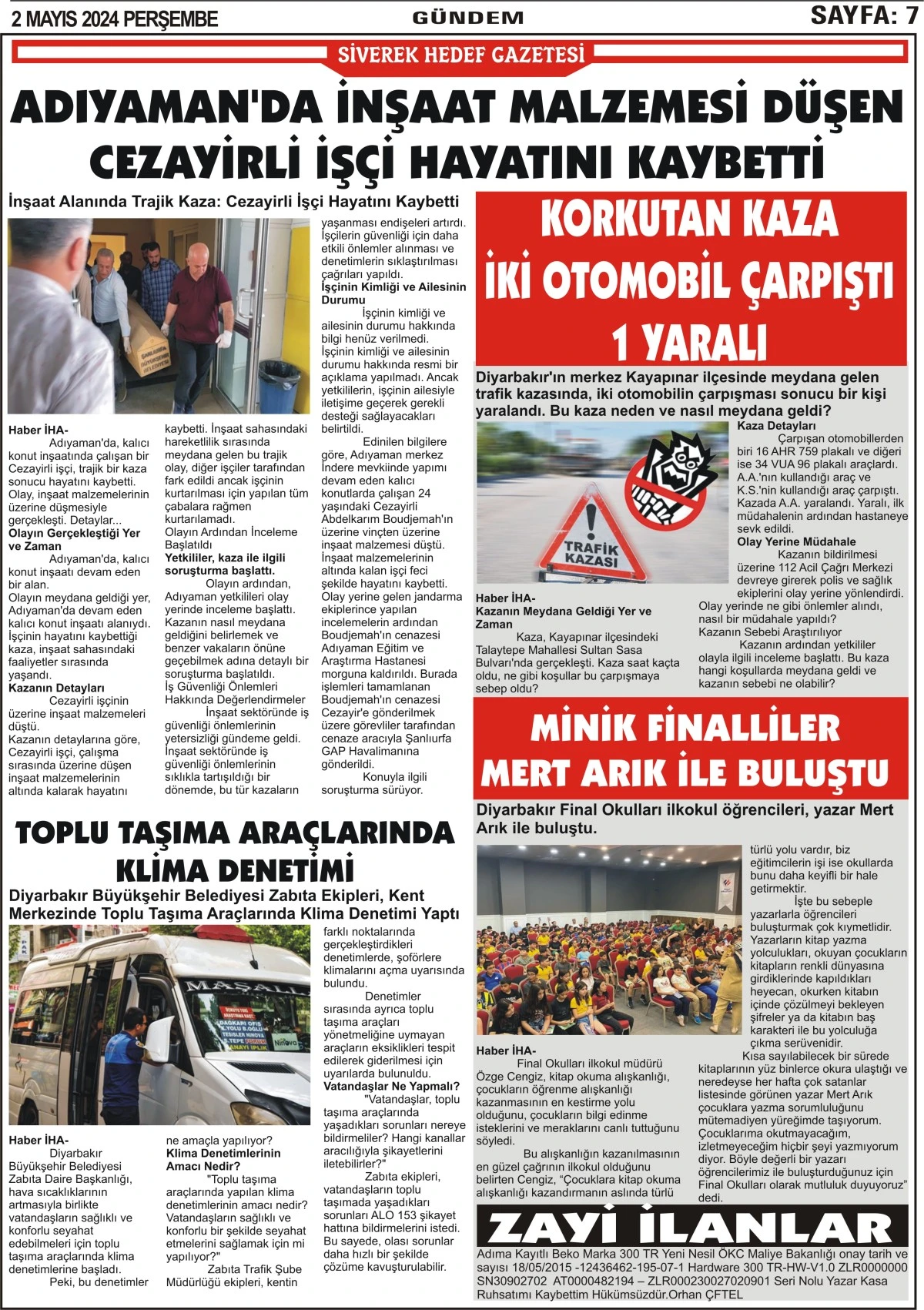 02.05.2024 Tarihli Gazetemiz