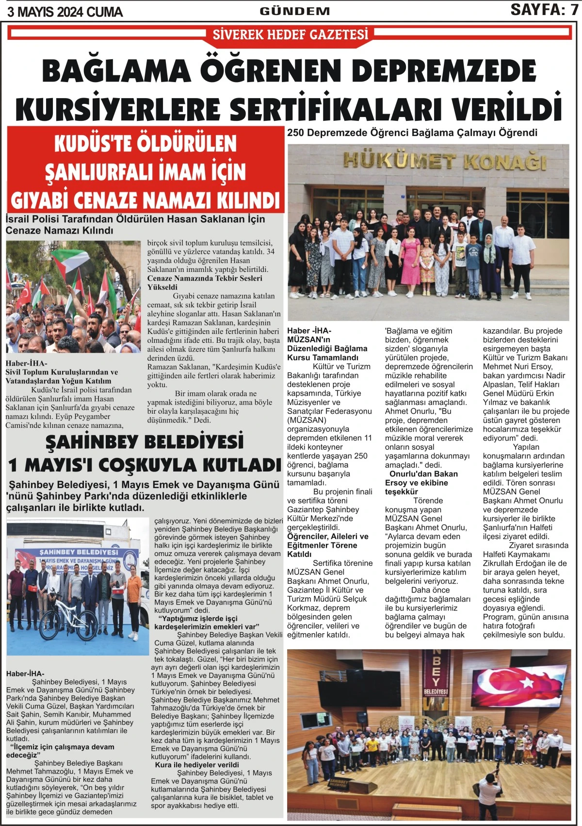 03.05.2024 Tarihli  Gazetemiz