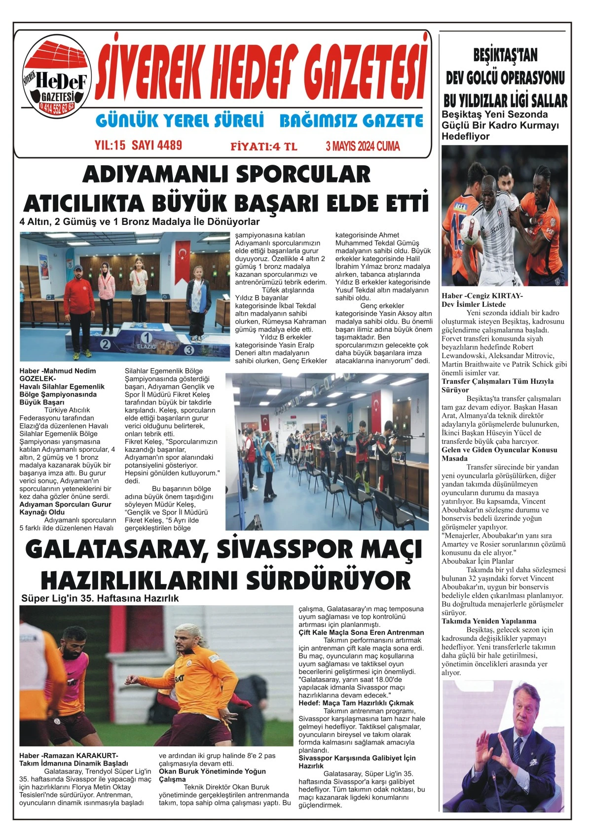 03.05.2024 Tarihli  Gazetemiz