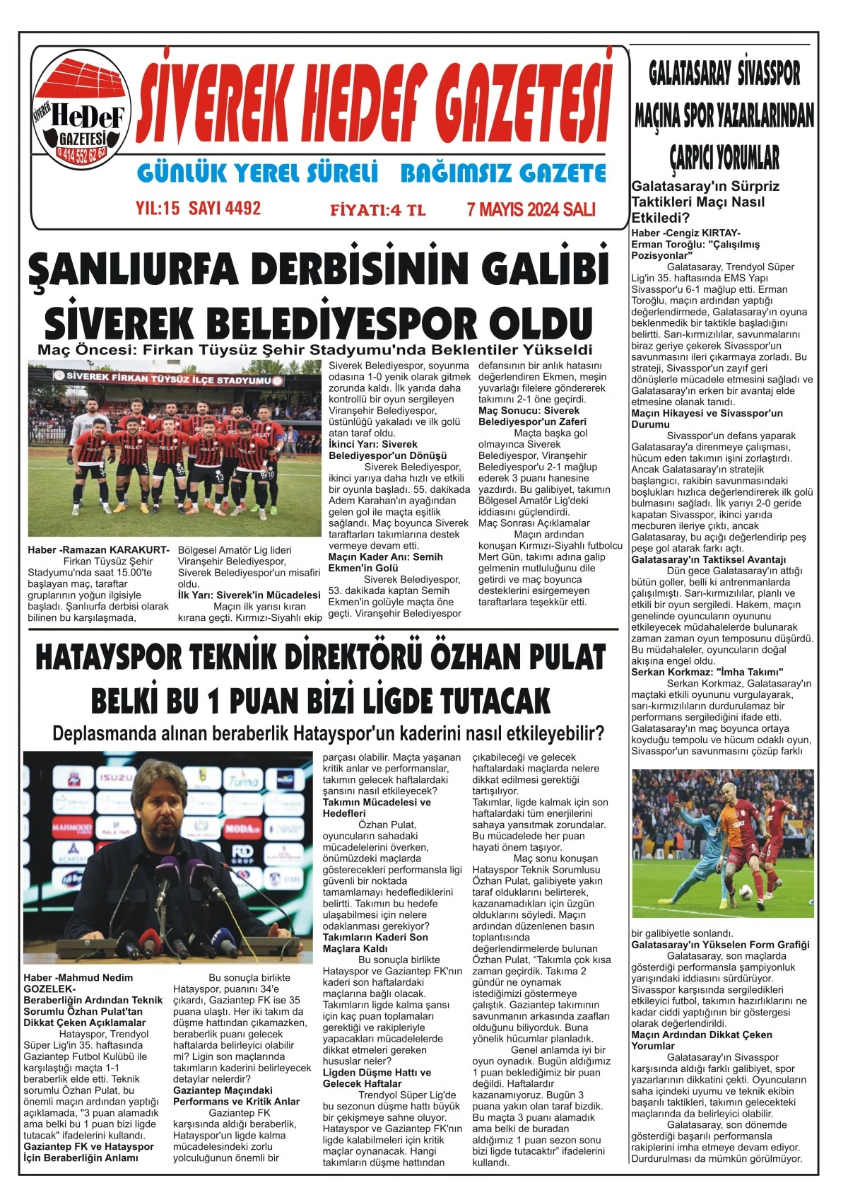 07.05.2024 Tarihli Gazetemiz