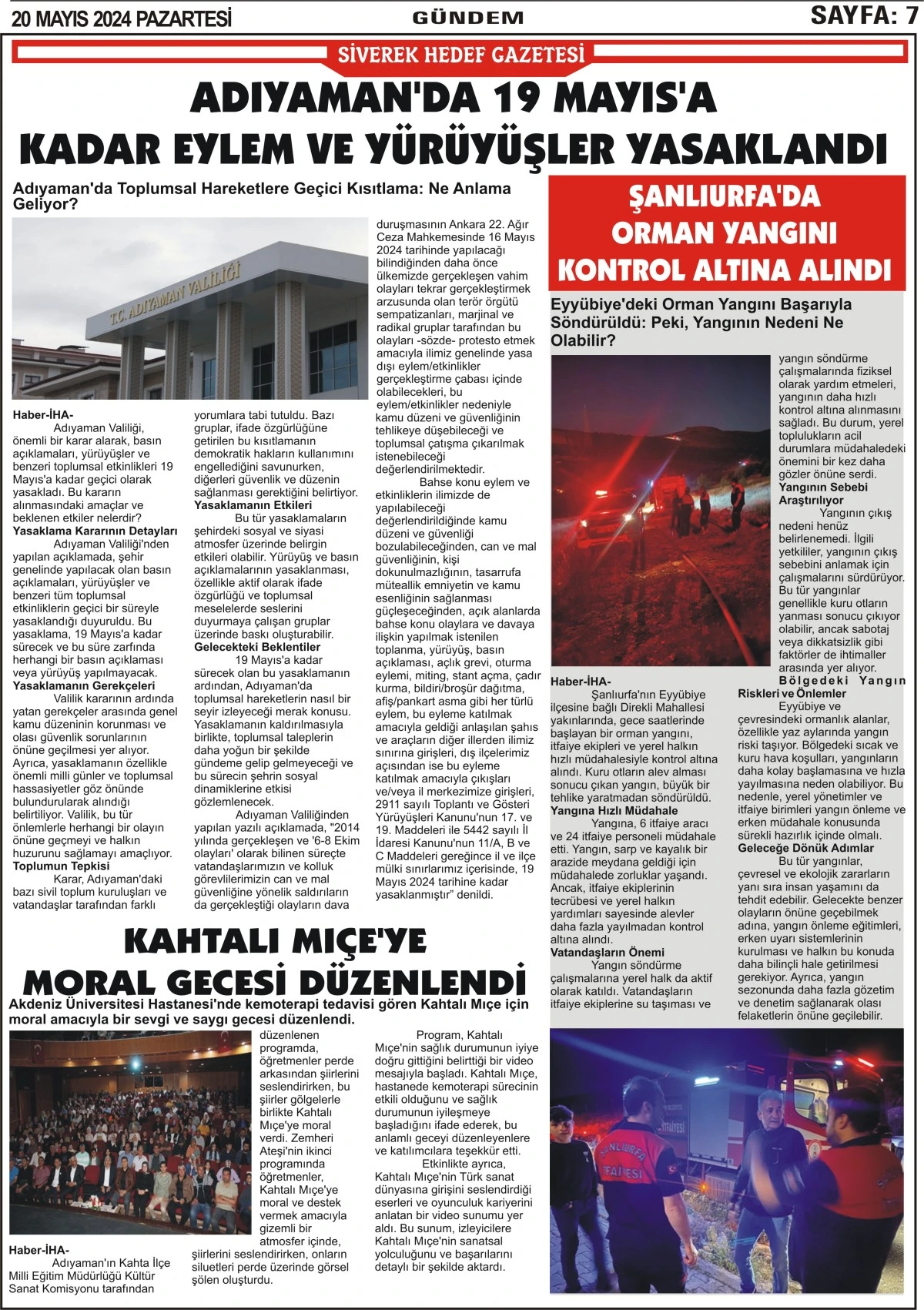 20.05.2024 Tarihli Gazetemiz