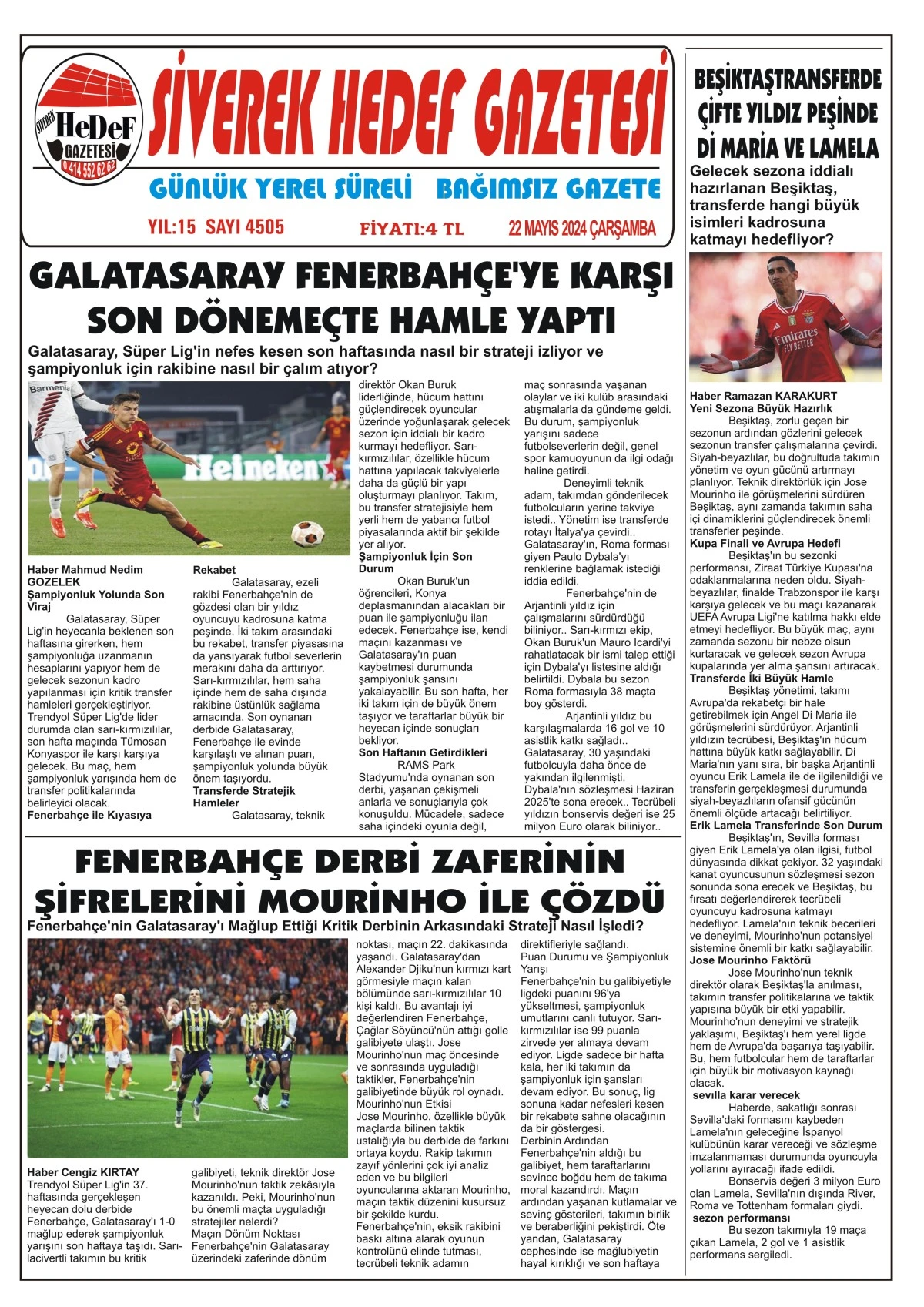 22.05.2024 Tarihli Gazetemiz