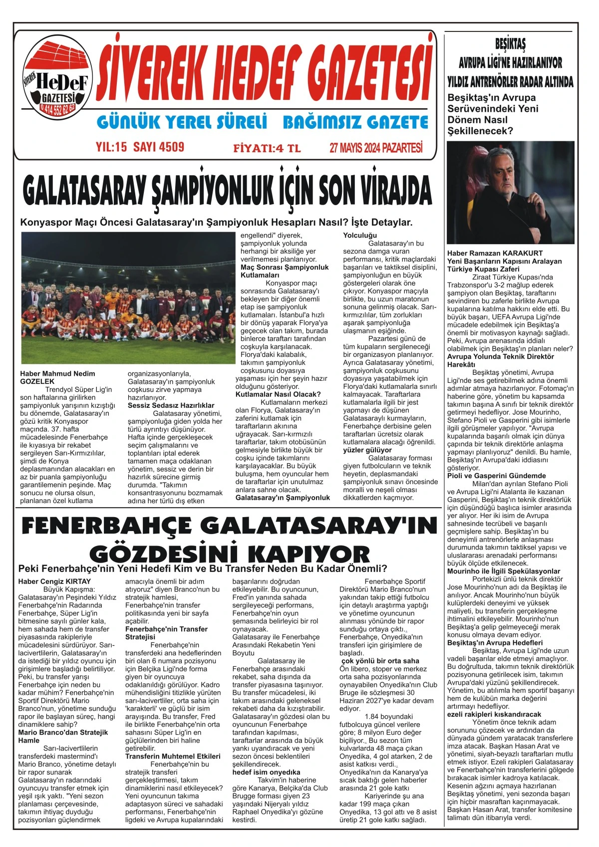 27.05.2024 Tarhili Gazetemiz